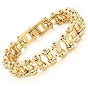Gold Stainless Steel Motorcycle Chain Bracelet